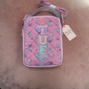 Pink Floral Crossbody Bag by